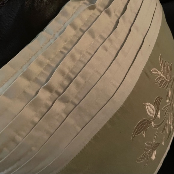 Vintage 2 Embroidered Sage Green & Beige Accent Pillows - Picture 5 of 11